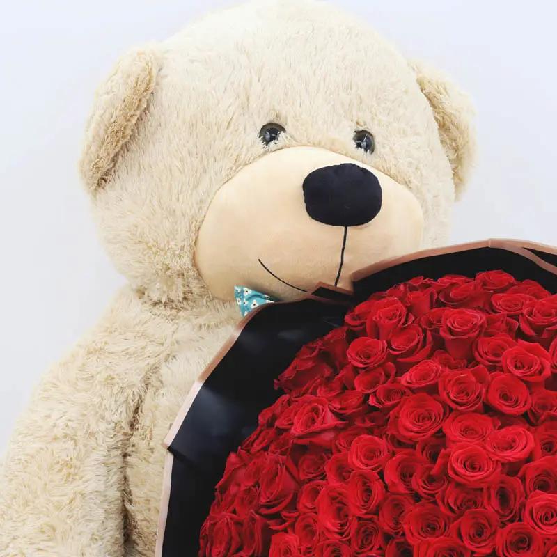 Soulmate 201 Red Roses and Grand Teddy Bear thumbnail 3