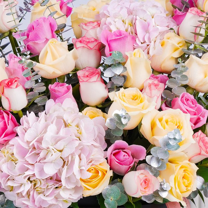 Pastel Journey Flower Box With Chocolate - Gift Sets gift from Buy Any Flowers Dubai in Al Quoz Industrial Area 4, Dubai, UAE - image 2