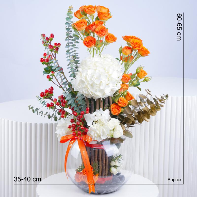Autumn Ember Fish Bowl Arrangement - Flowers gift from Buy Any Flowers Dubai in Al Quoz Industrial Area 4, Dubai, UAE - image 4