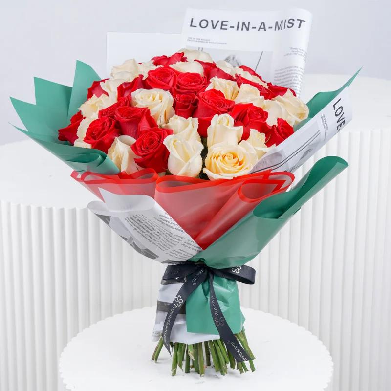 Peach Cherry 51 Roses Bouquet - Flowers gift from Buy Any Flowers Dubai in Al Quoz Industrial Area 4, Dubai, UAE
