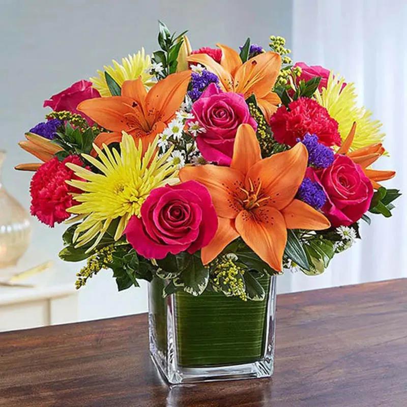 Healing Sorrow Mix Flowers Vase thumbnail 1