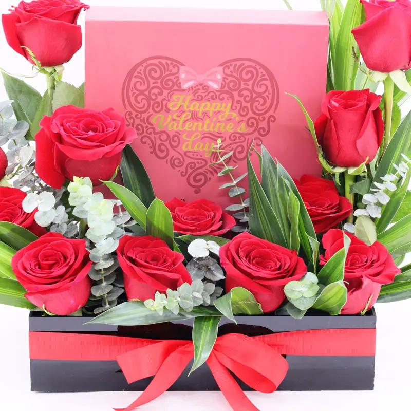 Valentine Red Roses and Chocolate Arrangement thumbnail 2