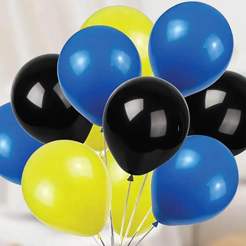 Blue Black N Yellow Helium Balloons 12 Pcs - Gifts gift from Buy Any Flowers Dubai in Al Quoz Industrial Area 4, Dubai, UAE - image 3