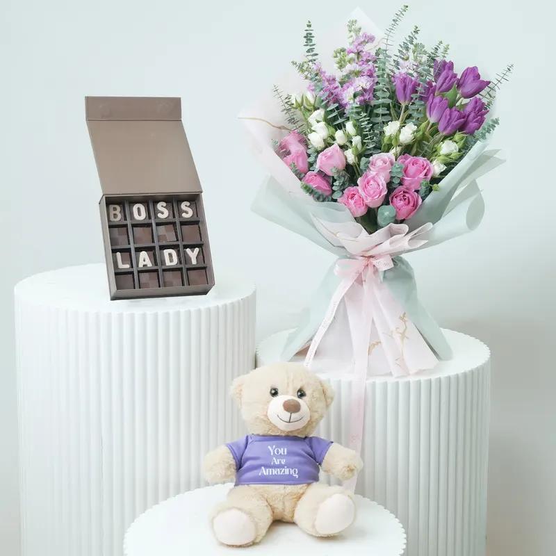 Belle Flower Bouquet Trio - Gift Sets gift from Buy Any Flowers Dubai in Al Quoz Industrial Area 4, Dubai, UAE