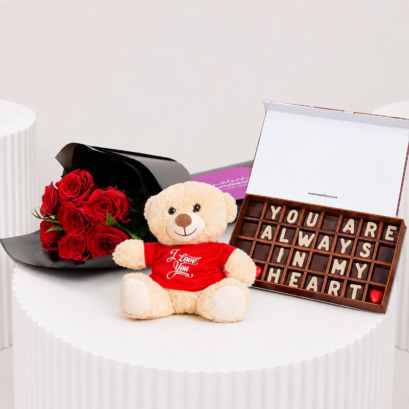 You Are Always In My Heart Chocolates Trio - Gift Sets gift from Buy Any Flowers Dubai in Al Quoz Industrial Area 4, Dubai, UAE