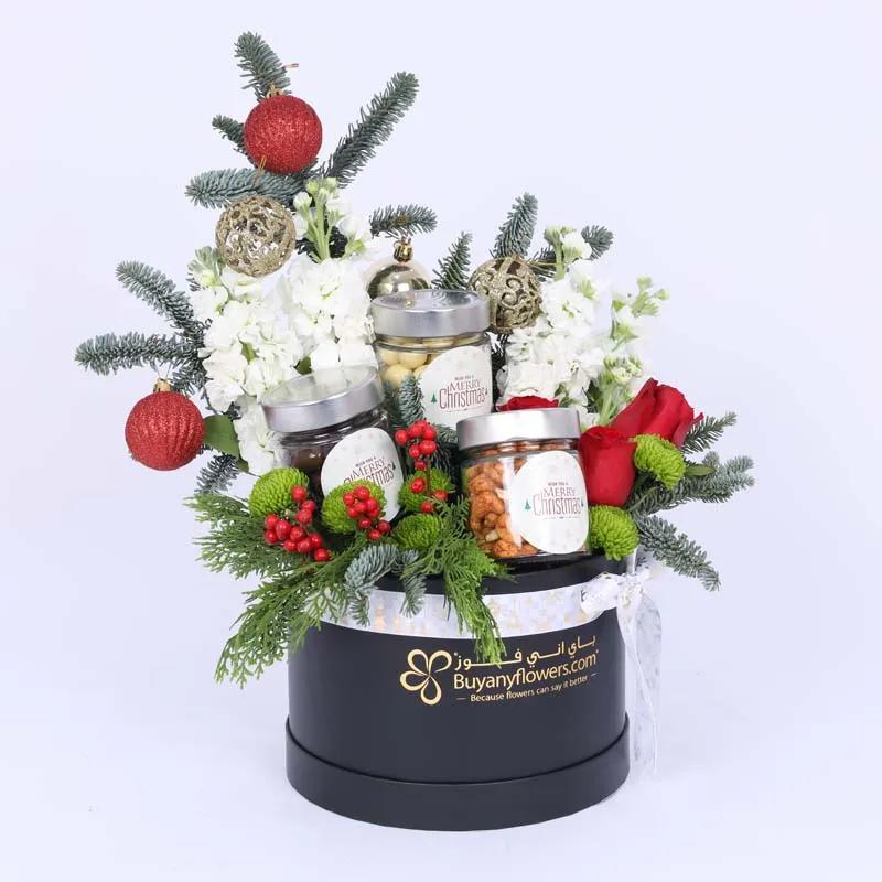 Christmas Snacks Flower Hamper thumbnail 4