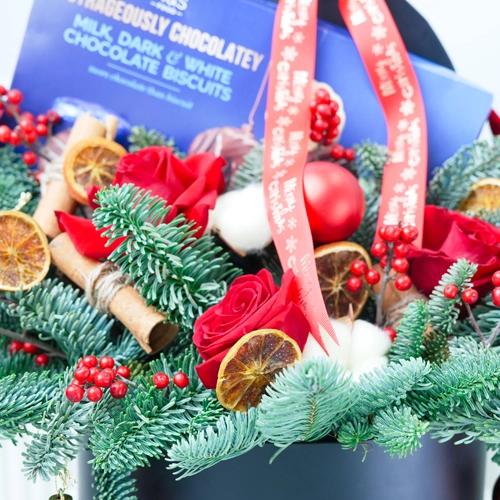 Ruby Roses and Chocolate Box - Gift Sets gift from Buy Any Flowers Dubai in Al Quoz Industrial Area 4, Dubai, UAE - image 3