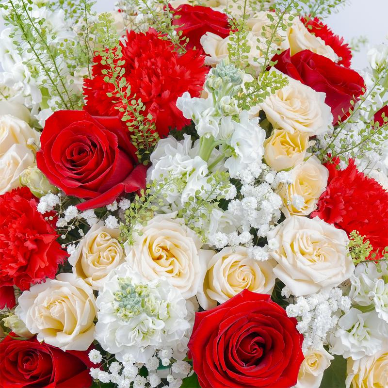 Red and Peach Flower Arrangement - Flowers gift from Buy Any Flowers Dubai in Al Quoz Industrial Area 4, Dubai, UAE - image 2