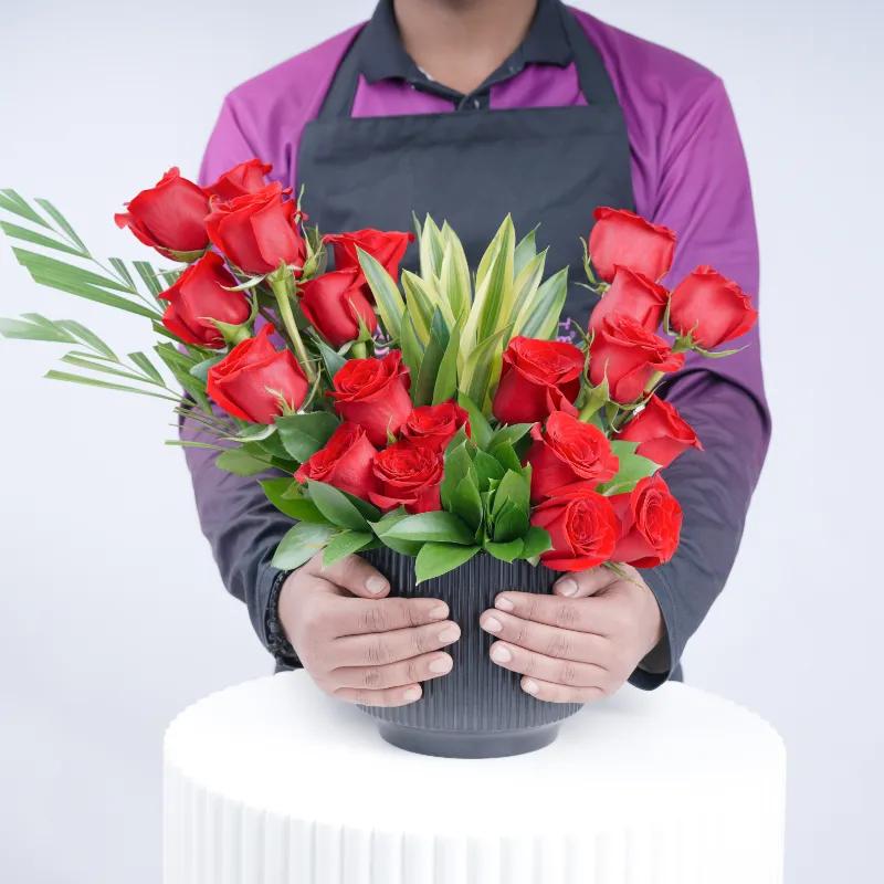 Royal 21 Red Roses Arrangement - Flowers gift from Buy Any Flowers Dubai in Al Quoz Industrial Area 4, Dubai, UAE - image 2