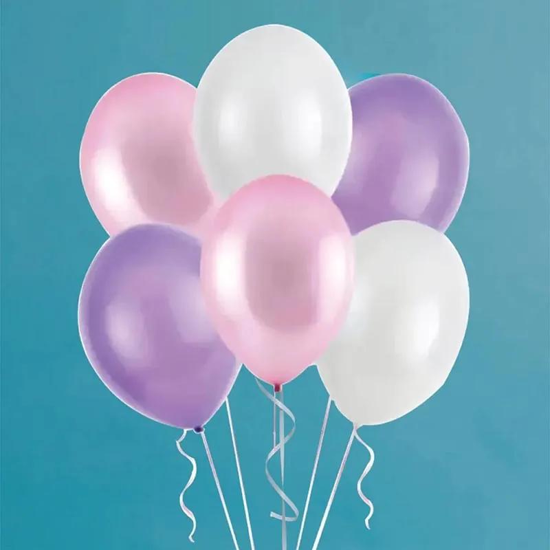 Pink Purple and White Helium Balloons 12 Pcs thumbnail 3