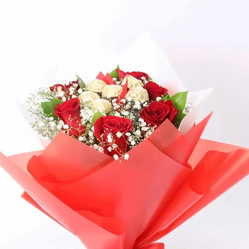 Love 7 Red Roses and Ferrero Bouquet thumbnail 3