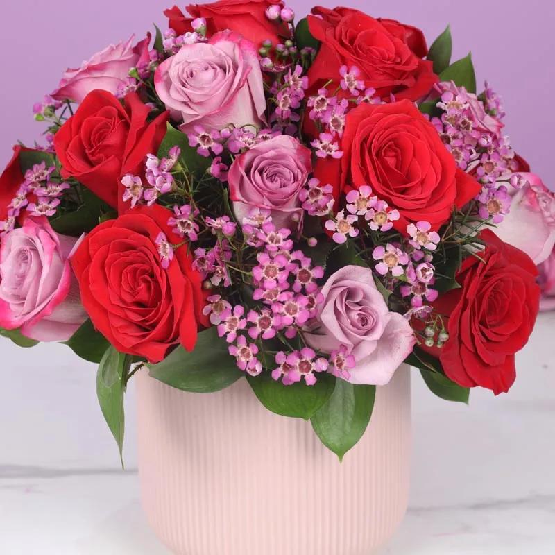 Majestic 21 Red and Purple Roses Arrangement thumbnail 2