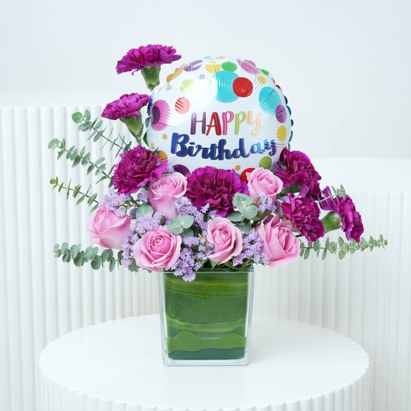 Cute Birthday Balloon and Flower Vase 1