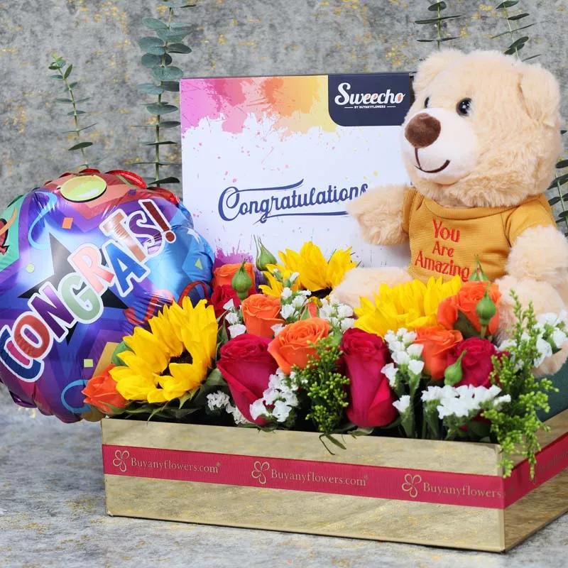 Shine Congrats Flower Hamper thumbnail 2