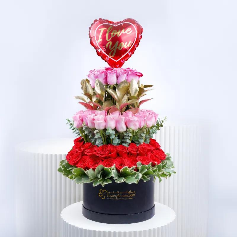 Tower of Love 101 Roses Box - Flowers gift from Buy Any Flowers Dubai in Al Quoz Industrial Area 4, Dubai, UAE