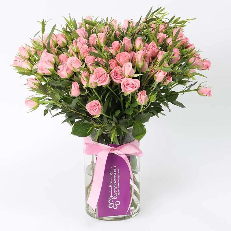 Raw Beauty 21 Pink Baby Roses in Dubai