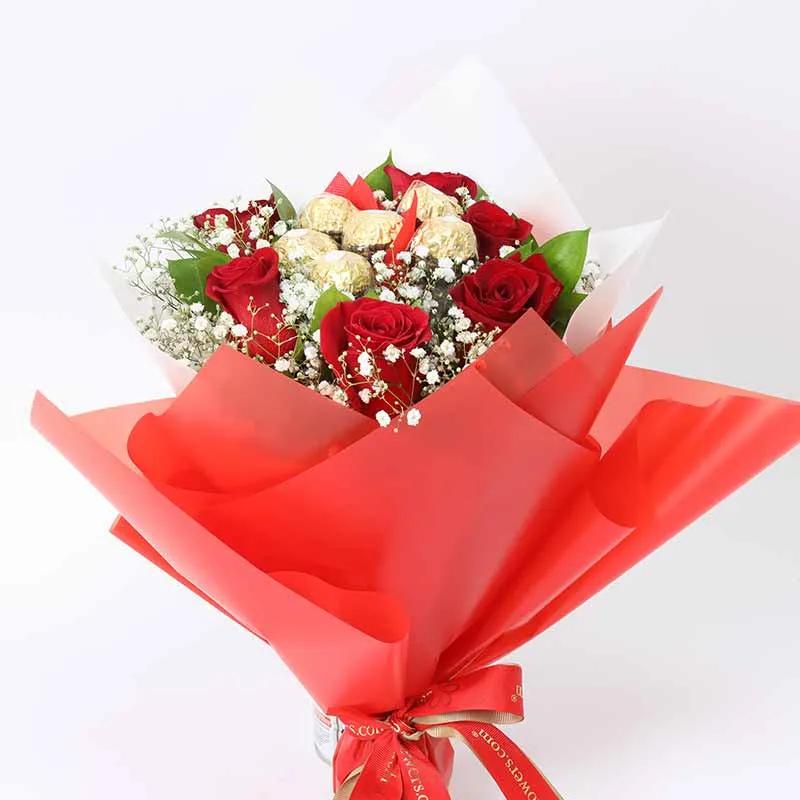 Love 7 Red Roses and Ferrero Bouquet thumbnail 2