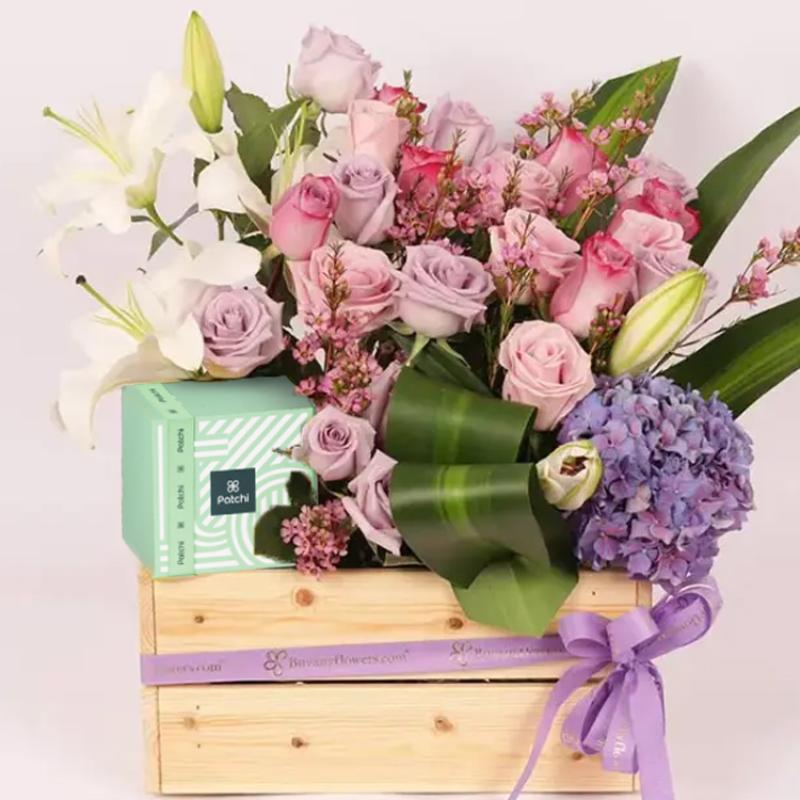 Mauve Flower Arrangement and Patchi thumbnail 2
