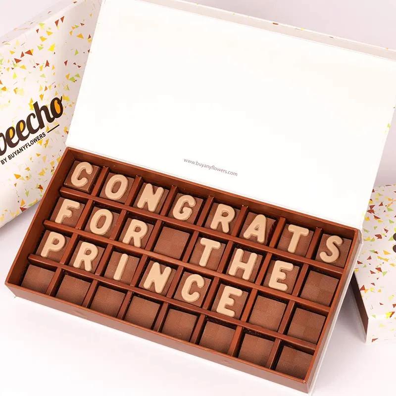 Congrats For The Prince Chocolates By Sweecho - Chocolates gift from Buy Any Flowers Dubai in Al Quoz Industrial Area 4, Dubai, UAE - image 2