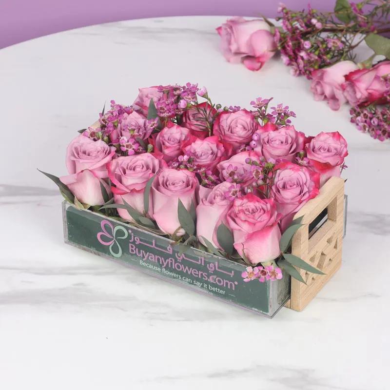 Mauve 15 Purple Roses Arrangement - Flowers gift from Buy Any Flowers Dubai in Al Quoz Industrial Area 4, Dubai, UAE