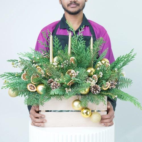 Christmas Evergreen Arrangement - Flowers gift from Buy Any Flowers Dubai in Al Quoz Industrial Area 4, Dubai, UAE - image 2