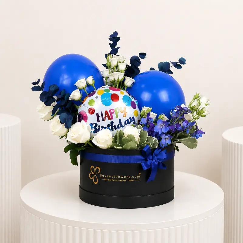 Birthday Balloon and Flower Box in Dubai