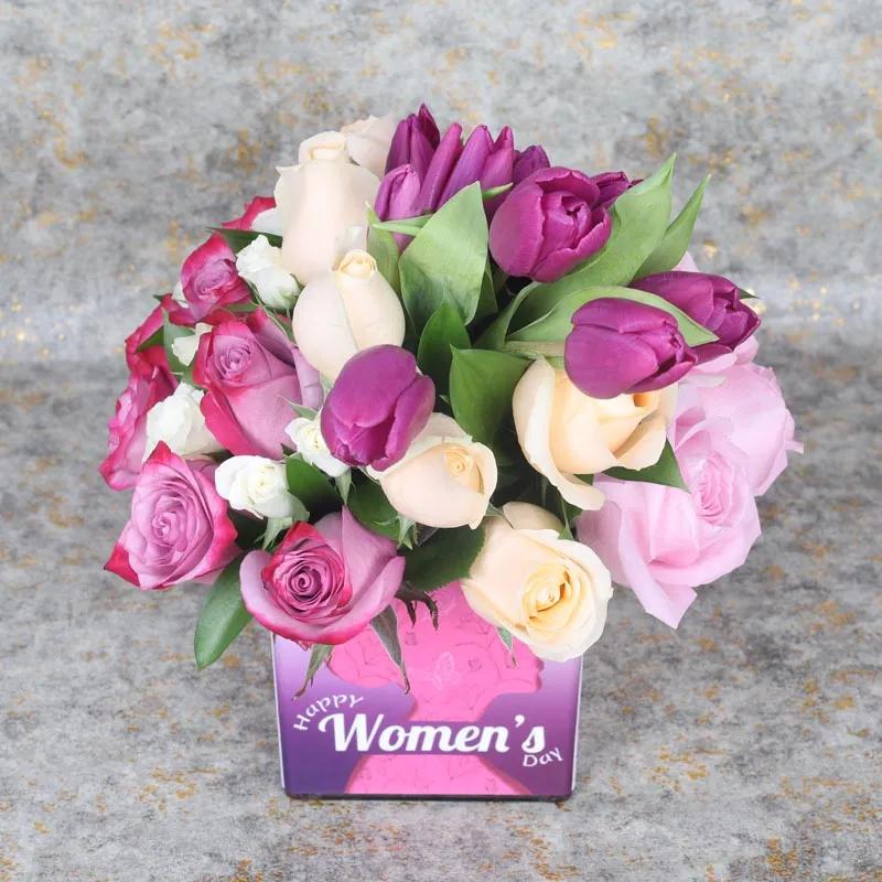 Happy Womens Day Flowers Arrangements - Flowers gift from Buy Any Flowers Dubai in Al Quoz Industrial Area 4, Dubai, UAE - image 2