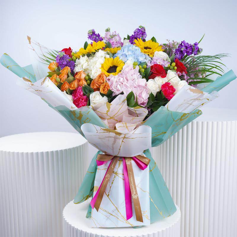 Paradise Mix Flower Bouquet - Flowers gift from Buy Any Flowers Dubai in Al Quoz Industrial Area 4, Dubai, UAE