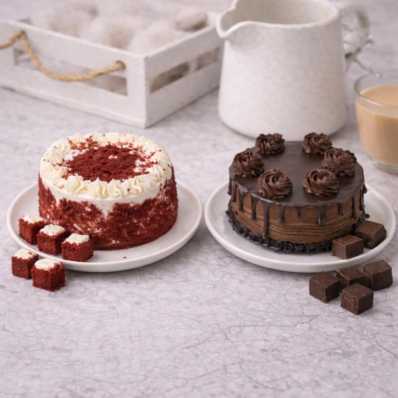 Red Velvet & Chocolate Mono Cake - Cakes gift from Buy Any Flowers Dubai in Al Quoz Industrial Area 4, Dubai, UAE
