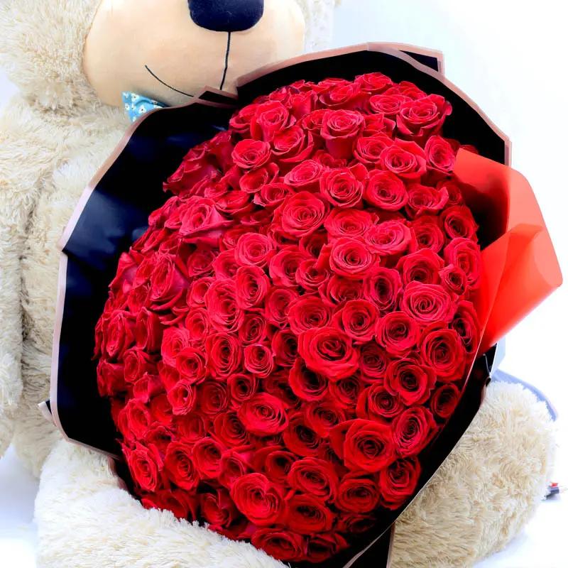 Soulmate 201 Red Roses and Grand Teddy Bear thumbnail 2