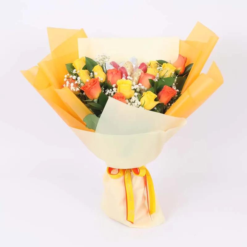 Easter Eggs Chocolate and Roses Bouquet - Chocolates gift from Buy Any Flowers Dubai in Al Quoz Industrial Area 4, Dubai, UAE