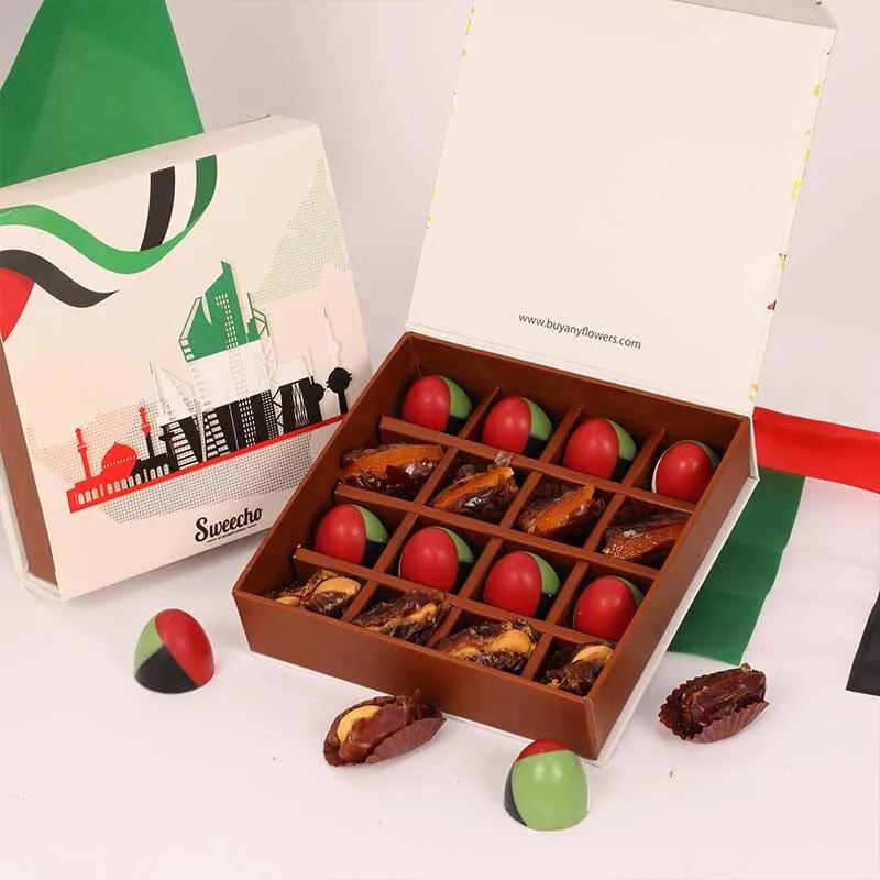 National Day Chocolates and Dates By Sweecho 16 Pcs - Chocolates gift from Buy Any Flowers Dubai in Al Quoz Industrial Area 4, Dubai, UAE