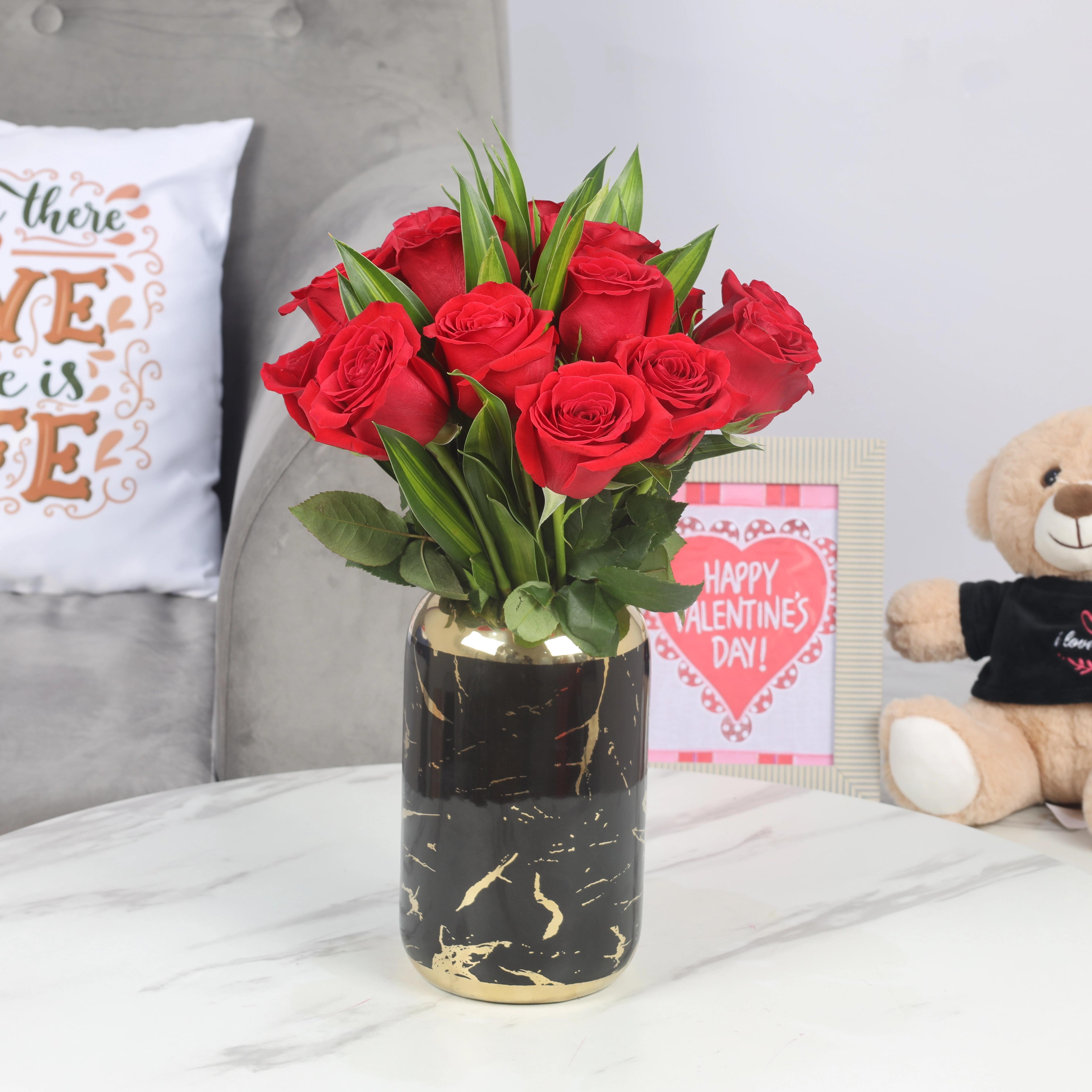 Premium Love 15 Red Roses - Flowers gift from Buy Any Flowers Dubai in Al Quoz Industrial Area 4, Dubai, UAE