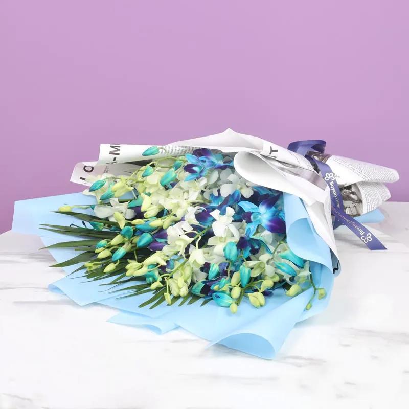 True 21 Blue and White Orchid Bouquet thumbnail 4