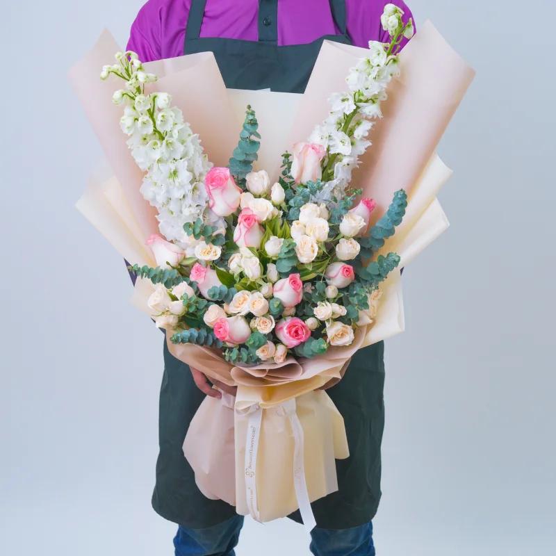 Blush Serenity Flower Bouquet - Flowers gift from Buy Any Flowers Dubai in Al Quoz Industrial Area 4, Dubai, UAE - image 3