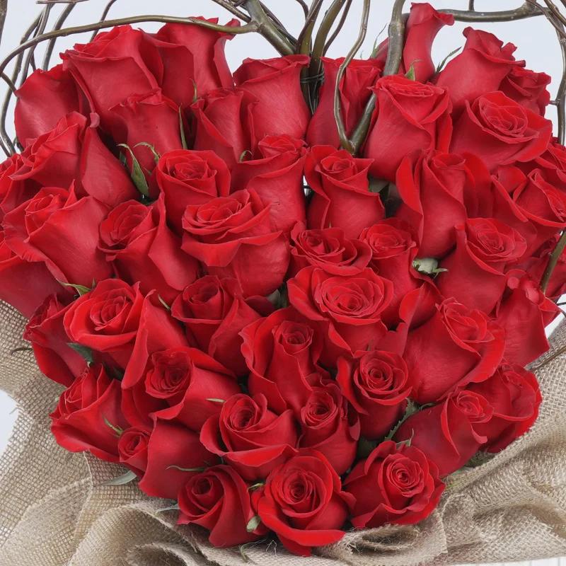 Heart 45 Red Roses Arrangement With Chocolate - Gift Sets gift from Buy Any Flowers Dubai in Al Quoz Industrial Area 4, Dubai, UAE - image 2