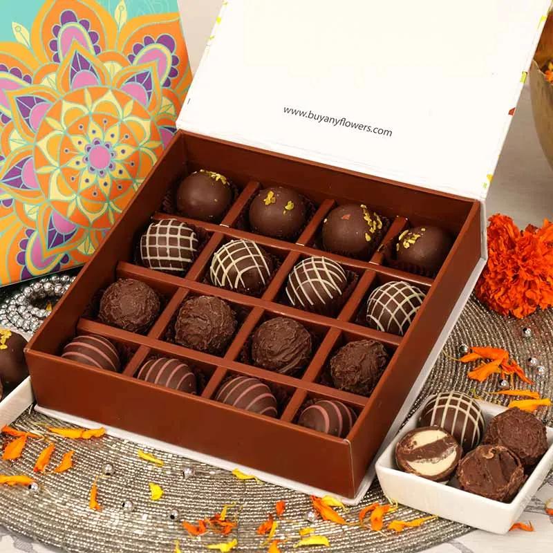 Diwali Chocolate Truffles 16 Pcs By Sweecho thumbnail 2