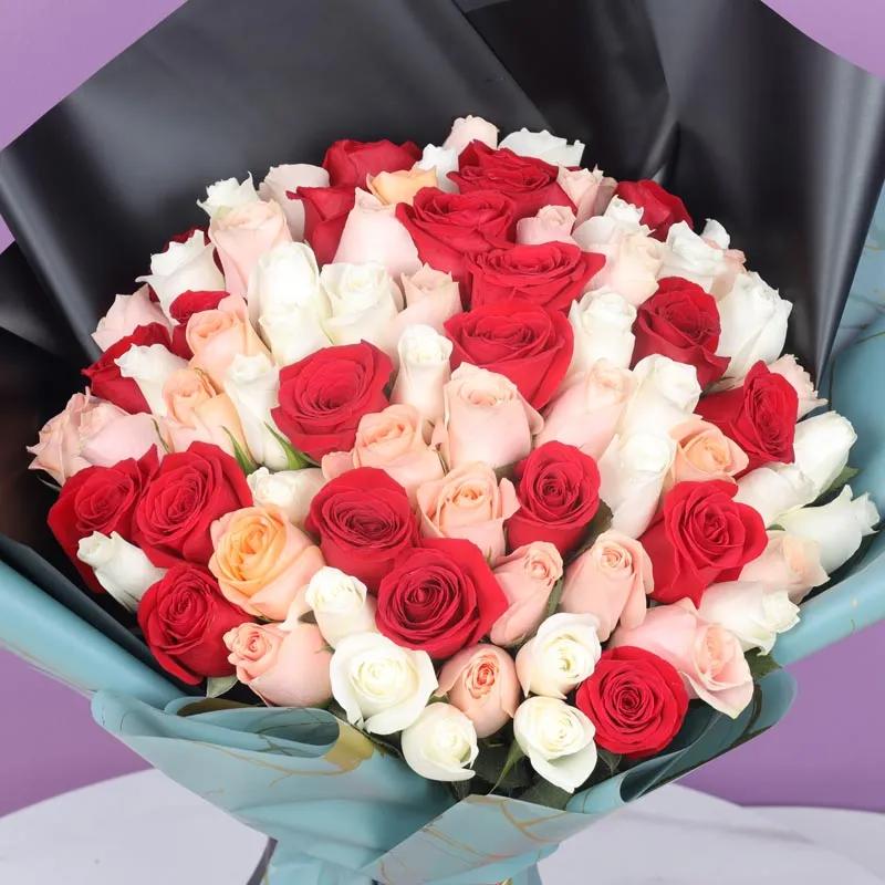 Bold and Beautiful 75 Roses Bouquet thumbnail 4