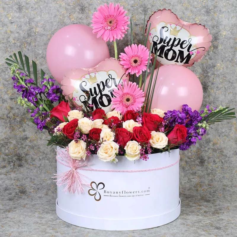 Bliss Super Mom Balloons and Flower Box thumbnail 3