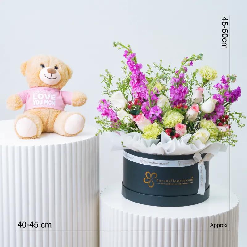 Happiness Bloom Box With Teddy - Gift Sets gift from Buy Any Flowers Dubai in Al Quoz Industrial Area 4, Dubai, UAE - image 4