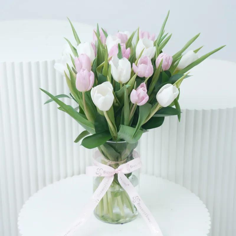 Calm and Beauty 21 Tulips - Flowers gift from Buy Any Flowers Dubai in Al Quoz Industrial Area 4, Dubai, UAE