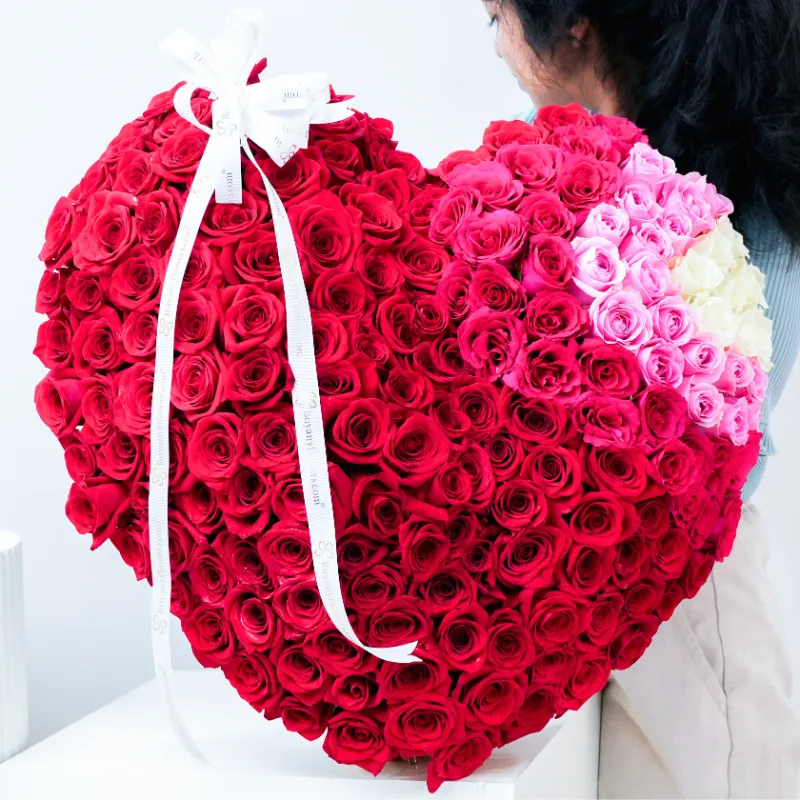 Grand Romance 201 Roses 3D Heart Arrangement - Flowers gift from Buy Any Flowers Dubai in Al Quoz Industrial Area 4, Dubai, UAE - image 2