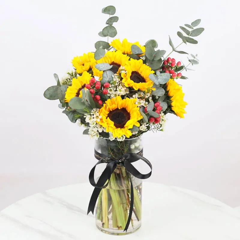 Charm 7 Sunflowers Vase - Gifts gift from Buy Any Flowers Dubai in Al Quoz Industrial Area 4, Dubai, UAE - image 2