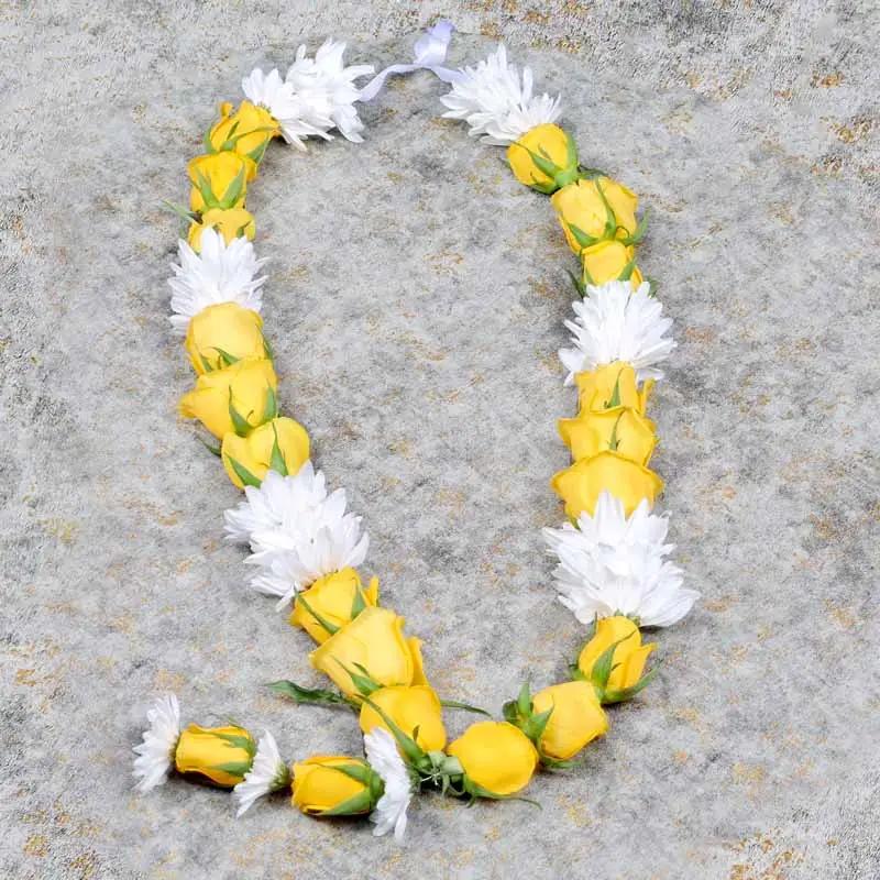 Yellow Roses and White Chrysanthemum Garland
