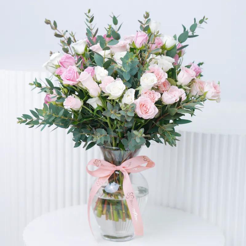 Pastel Baby Roses Arrangement - Flowers gift from Buy Any Flowers Dubai in Al Quoz Industrial Area 4, Dubai, UAE