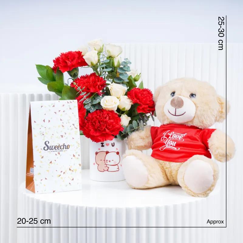 Thought 7 Carnation and Roses in Mug Trio - Gift Sets gift from Buy Any Flowers Dubai in Al Quoz Industrial Area 4, Dubai, UAE - image 4