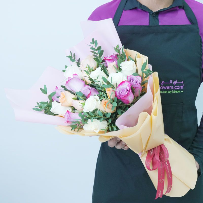 Graceful 21 Roses Bouquet - Flowers gift from Buy Any Flowers Dubai in Al Quoz Industrial Area 4, Dubai, UAE - image 2