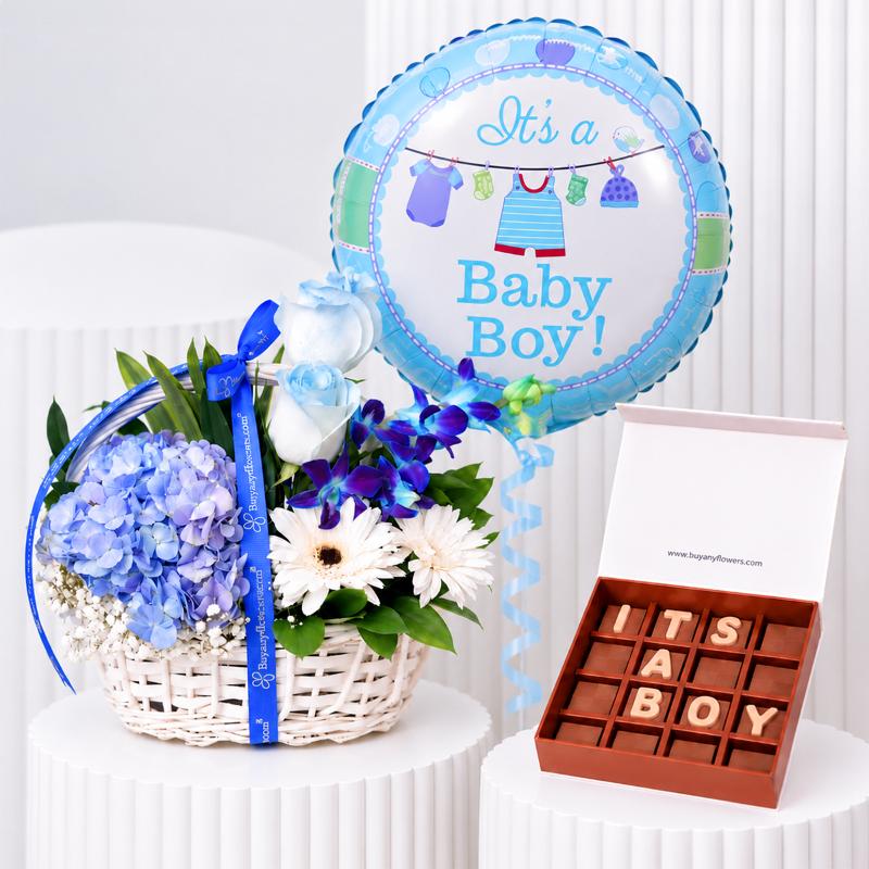 Elegance Baby Boy Gift Combo - Gift Sets gift from Buy Any Flowers Dubai in Al Quoz Industrial Area 4, Dubai, UAE