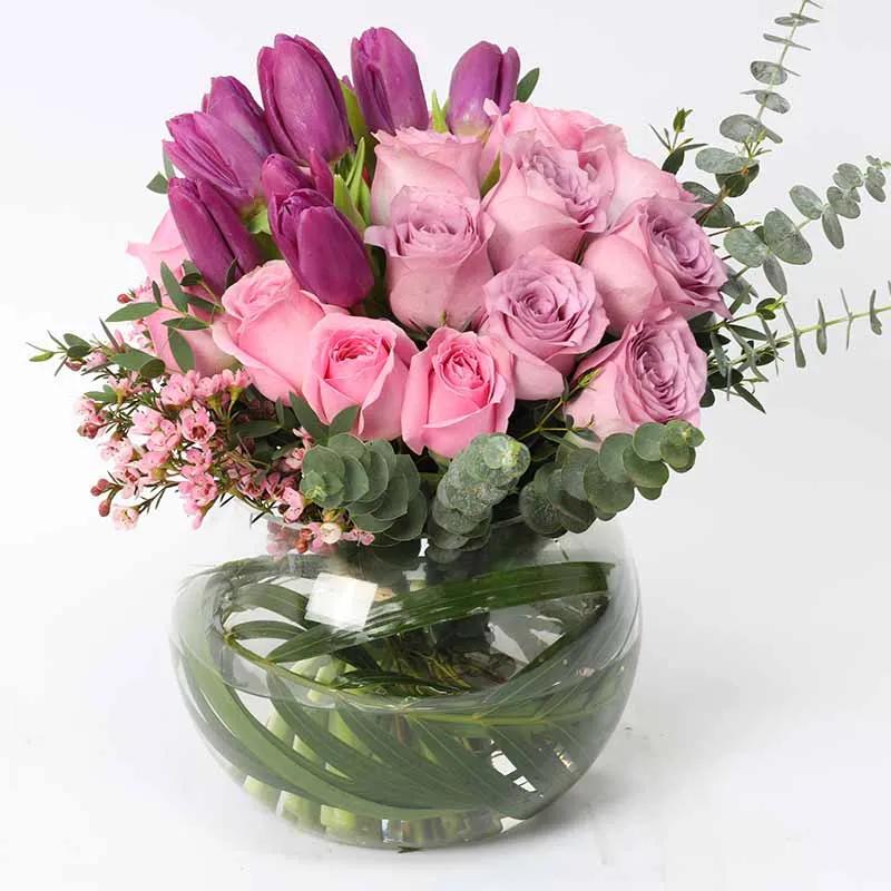 Blessings 25 Roses and Tulips - Flowers gift from Buy Any Flowers Dubai in Al Quoz Industrial Area 4, Dubai, UAE - image 2