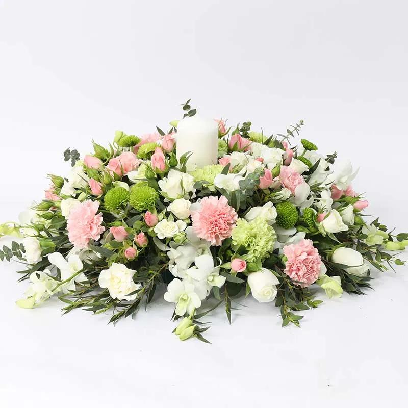 Cluster Pink White N Green Table Arrangement thumbnail 2